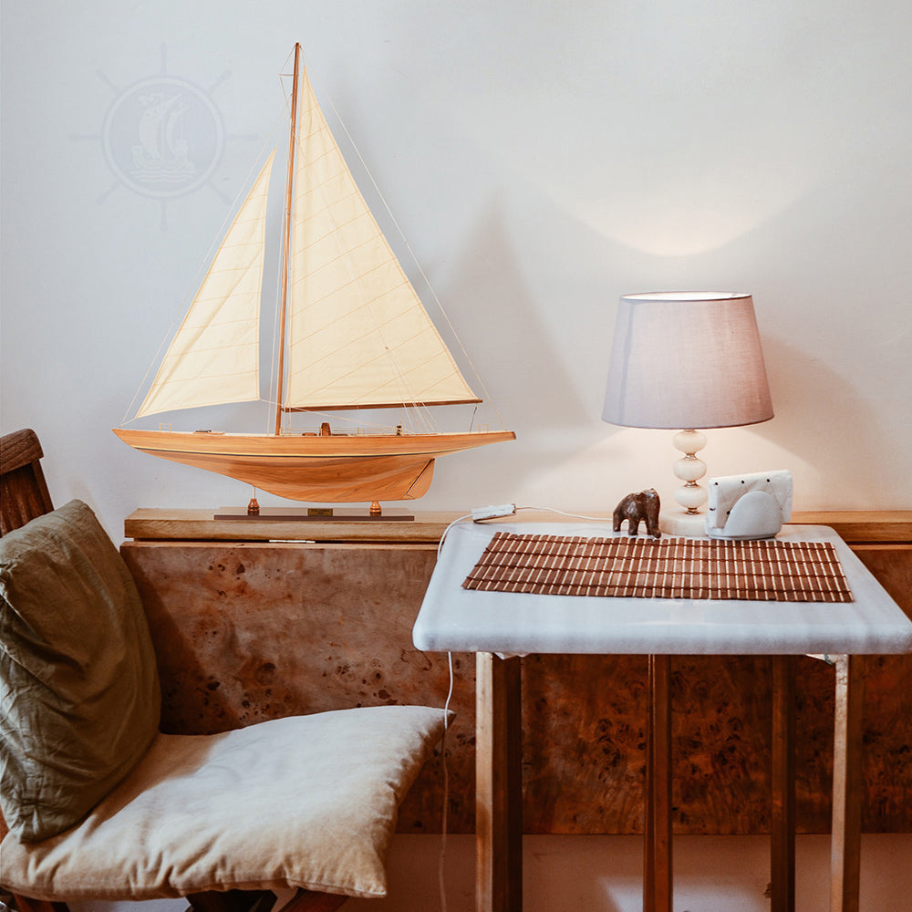 COLUMBIA YACHT L Model Yacht | Partially Assembled Wooden Yacht Model For Wholesale