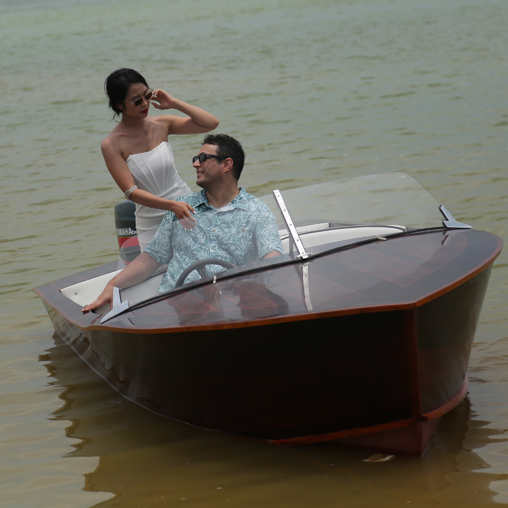 CHRIS CRAFT DESIGN BOAT 14 FEET | Wooden Kayak | Boat | Canoe with Paddles for fishing and water sports For Wholesale
