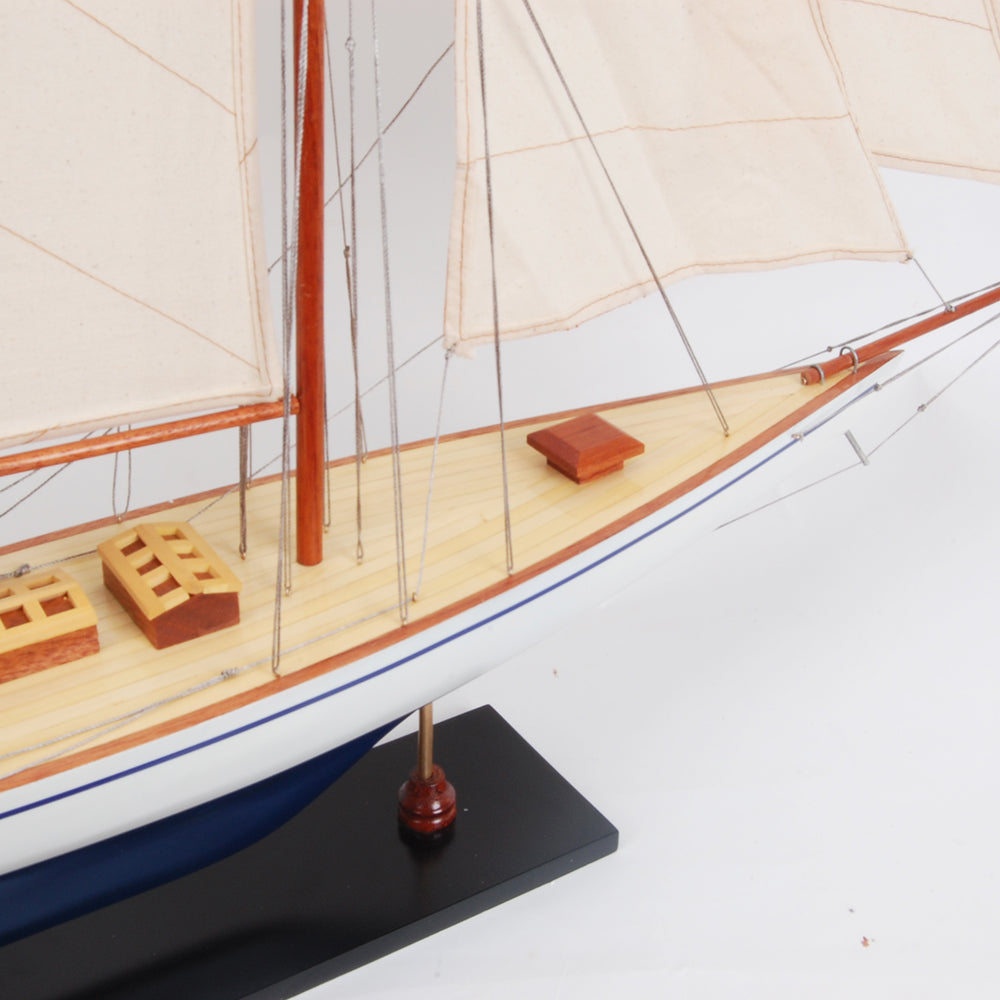 Defender Painted Model Yacht Large | Fully Assembled Wooden Ship Model For Wholesale