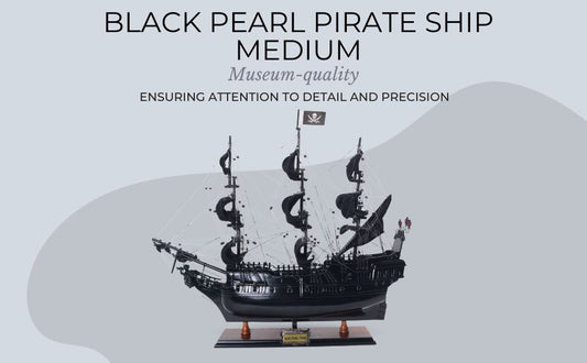 Nautical Elegance Unveiled: Black Pearl Pirate Ship and Exquisite Display Cases
