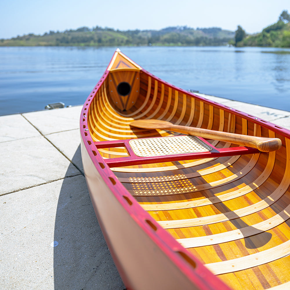 RED CANOE WITH RIBS CURVED BOW | Wooden Kayak | Boat | Canoe with Paddles for fishing and water sports For Wholesale