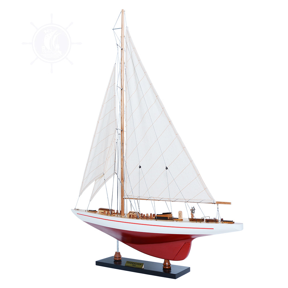 ENDEAVOUR PAINTED L60 Model Yacht | Fully Assembled Wooden Ship Model For Wholesale