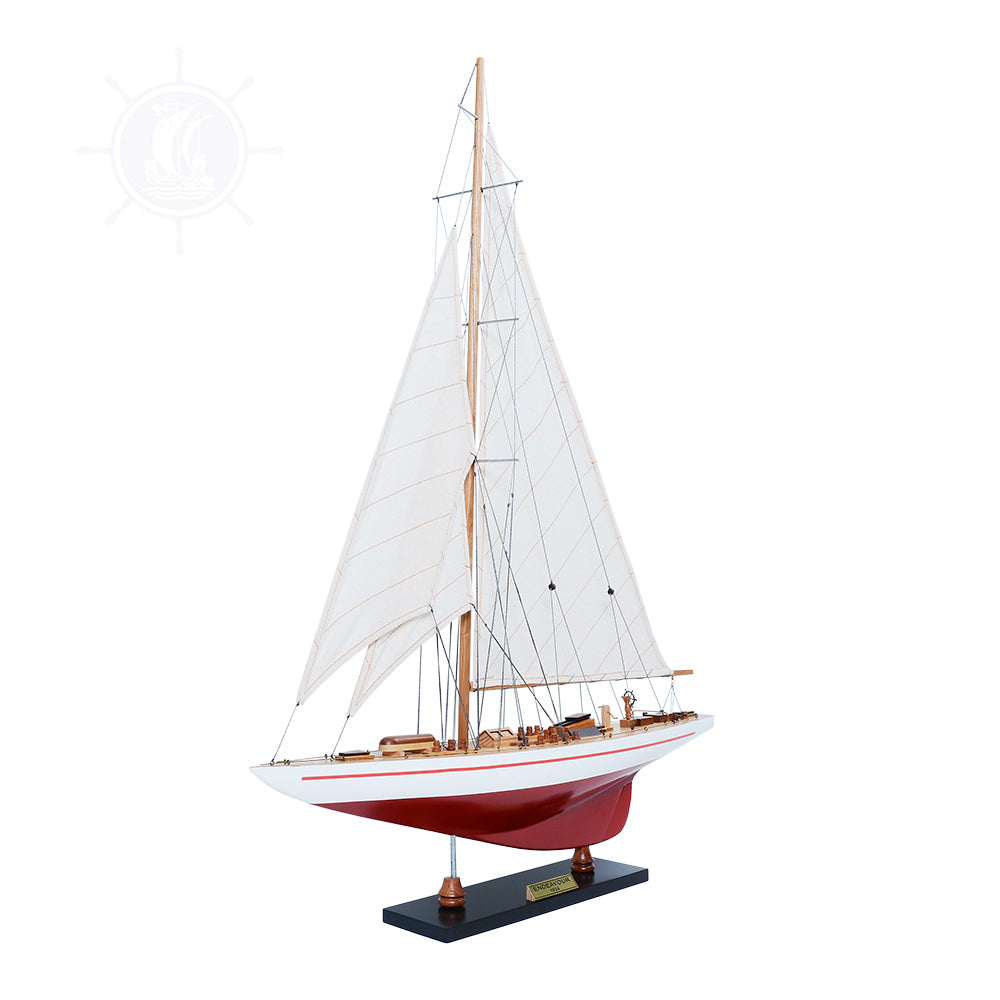 ENDEAVOUR PAINTED L60 Model Yacht | Fully Assembled Wooden Ship Model For Wholesale