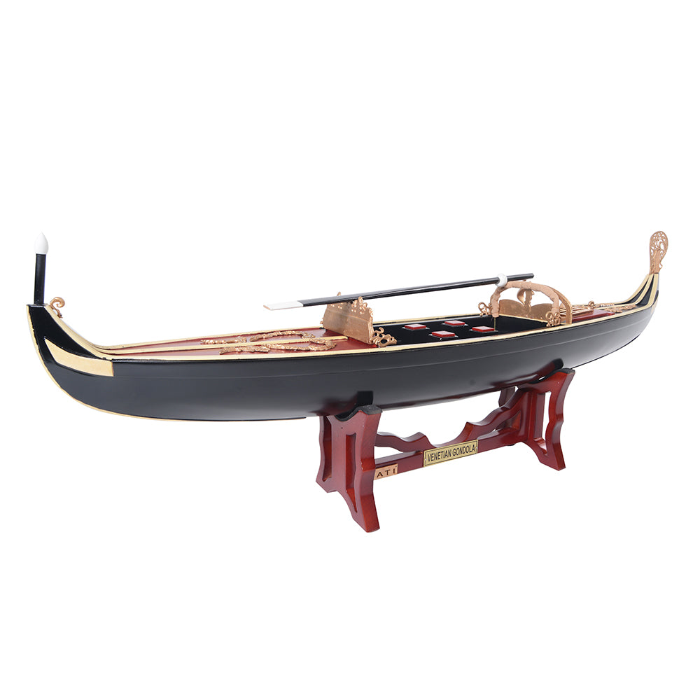 VENETIAN GONDOLA MODEL BOAT PAINTED BLACK/RED L60 | High-quality | Fully Assembled Wooden Model boats For Wholesale