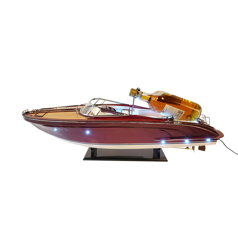 RIVA RIVARAMA WINE HOLDER MODEL BOAT WITH LED LIGHTS | High-quality | Fully Assembled Wooden Model boats For Wholesale