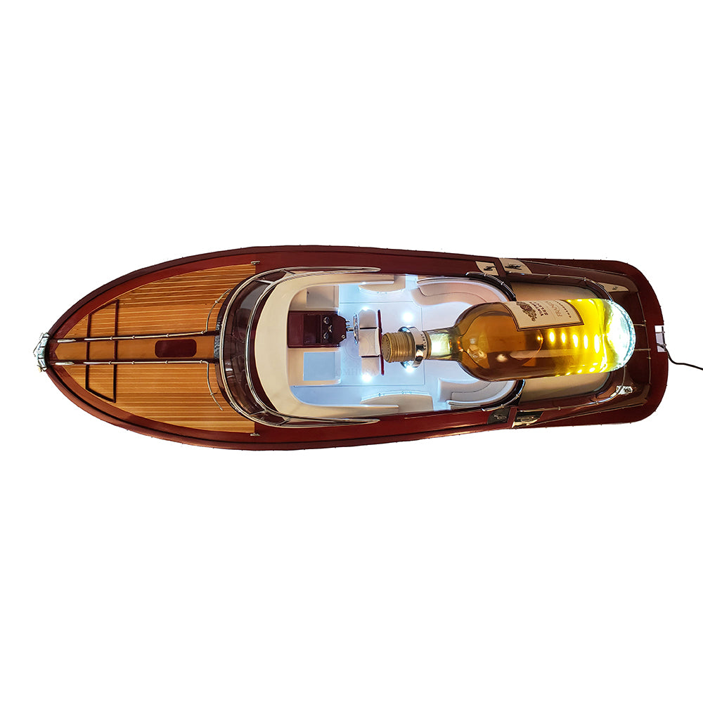 RIVA RIVARAMA WINE HOLDER MODEL BOAT WITH LED LIGHTS | High-quality | Fully Assembled Wooden Model boats For Wholesale
