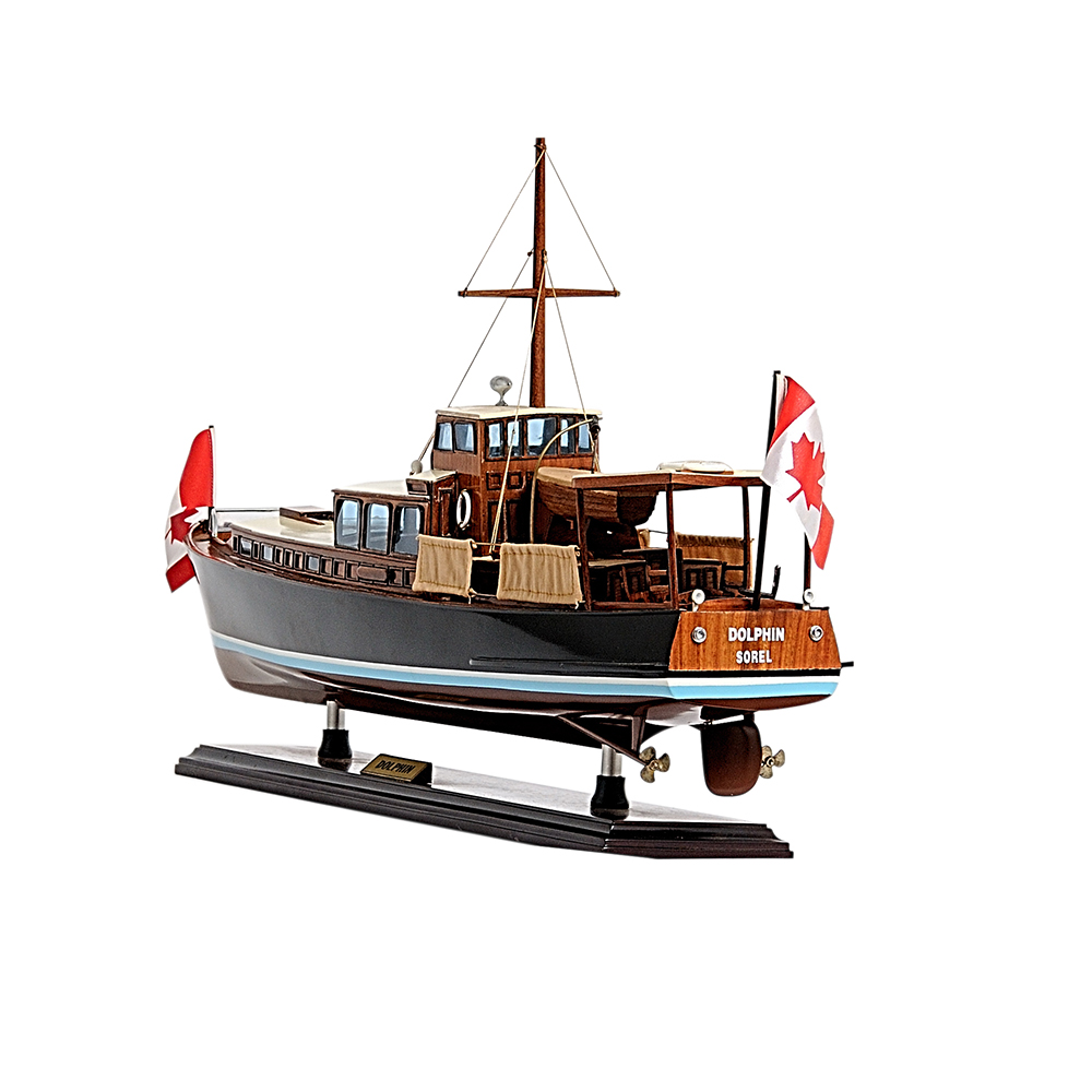 DOLPHIN MODEL BOAT PAINTED L68 | High-quality | Fully Assembled Wooden Model boats For Wholesale