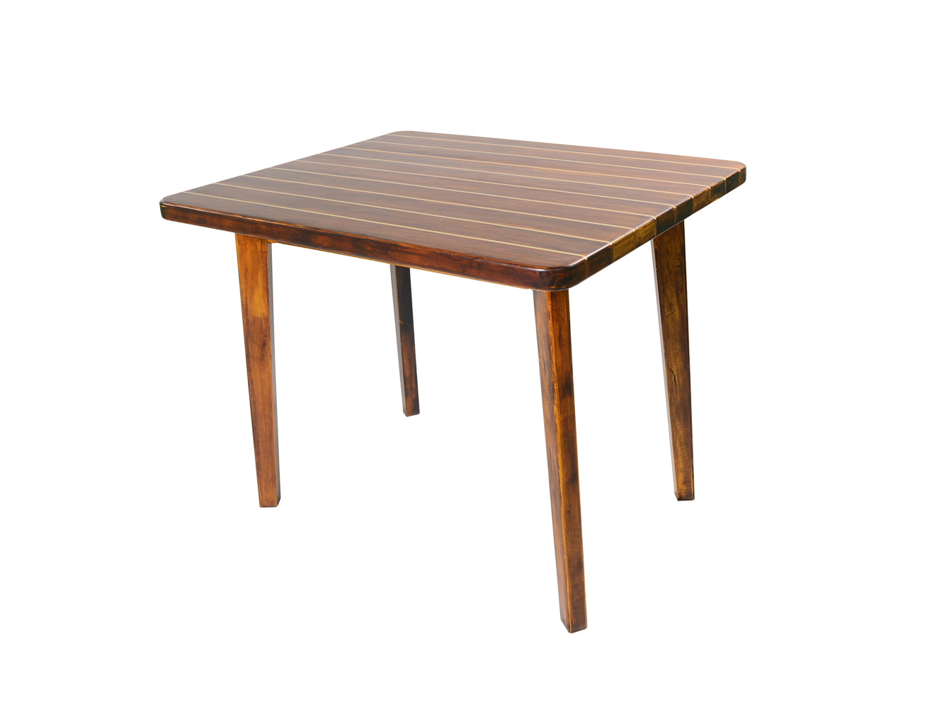 NAUTICAL TABLE WITH INLAY WOOD STRIPES SMALL