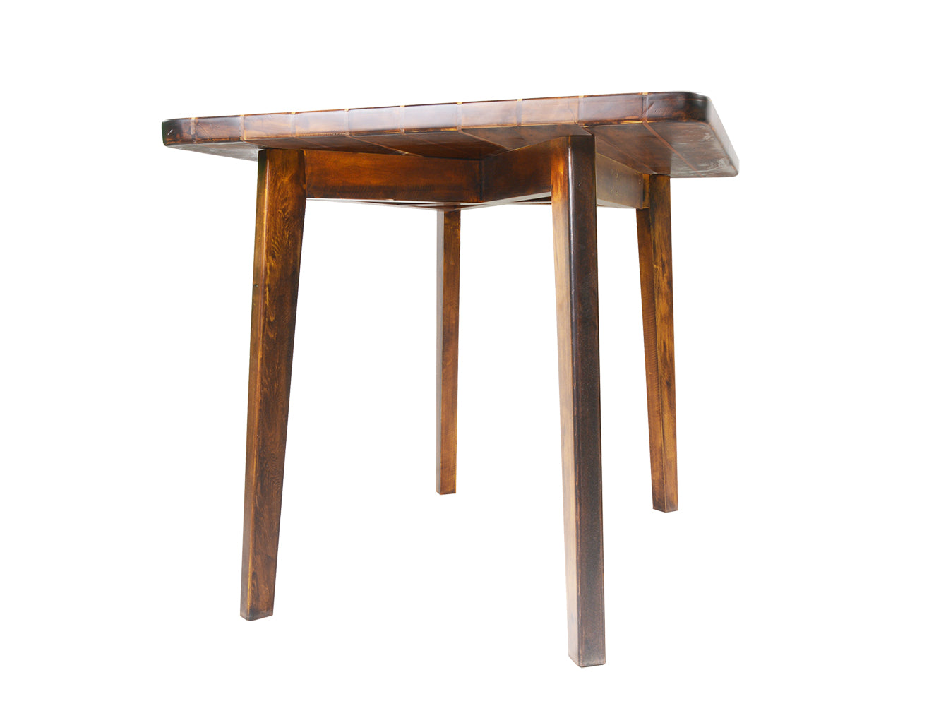 NAUTICAL TABLE WITH INLAY WOOD STRIPES SMALL