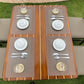 NAUTICAL TABLE WITH INLAY WOOD STRIPES SMALL