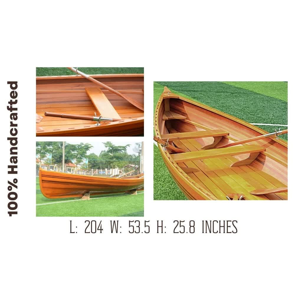 REAL WHITEHALL DINGHY TRANSOM CUT OUT 17 | Wooden Kayak |  Boat | Canoe with Paddles for fishing and water sports For Wholesale