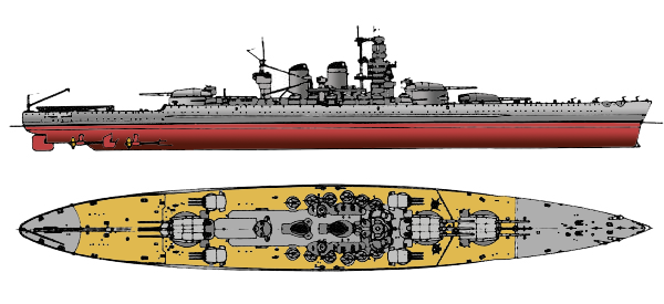 Italian Vittorio Veneto Littorio-Class (Pennant No. 550) 30 Inches Battleship Model