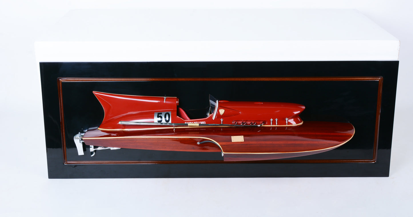 FERRARI HYDROPLANE HALF HULL L90 | High-quality | Fully Assembled Wooden Ship Models For Wholesale
