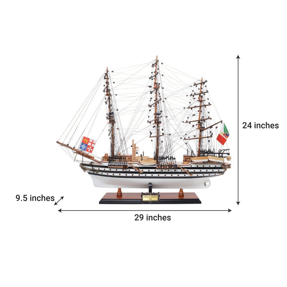 AMERIGO VESPUCCI MODEL SHIP PAINTED MEDIUM | High-quality | Fully Assembled Wooden Ship Models For Wholesale