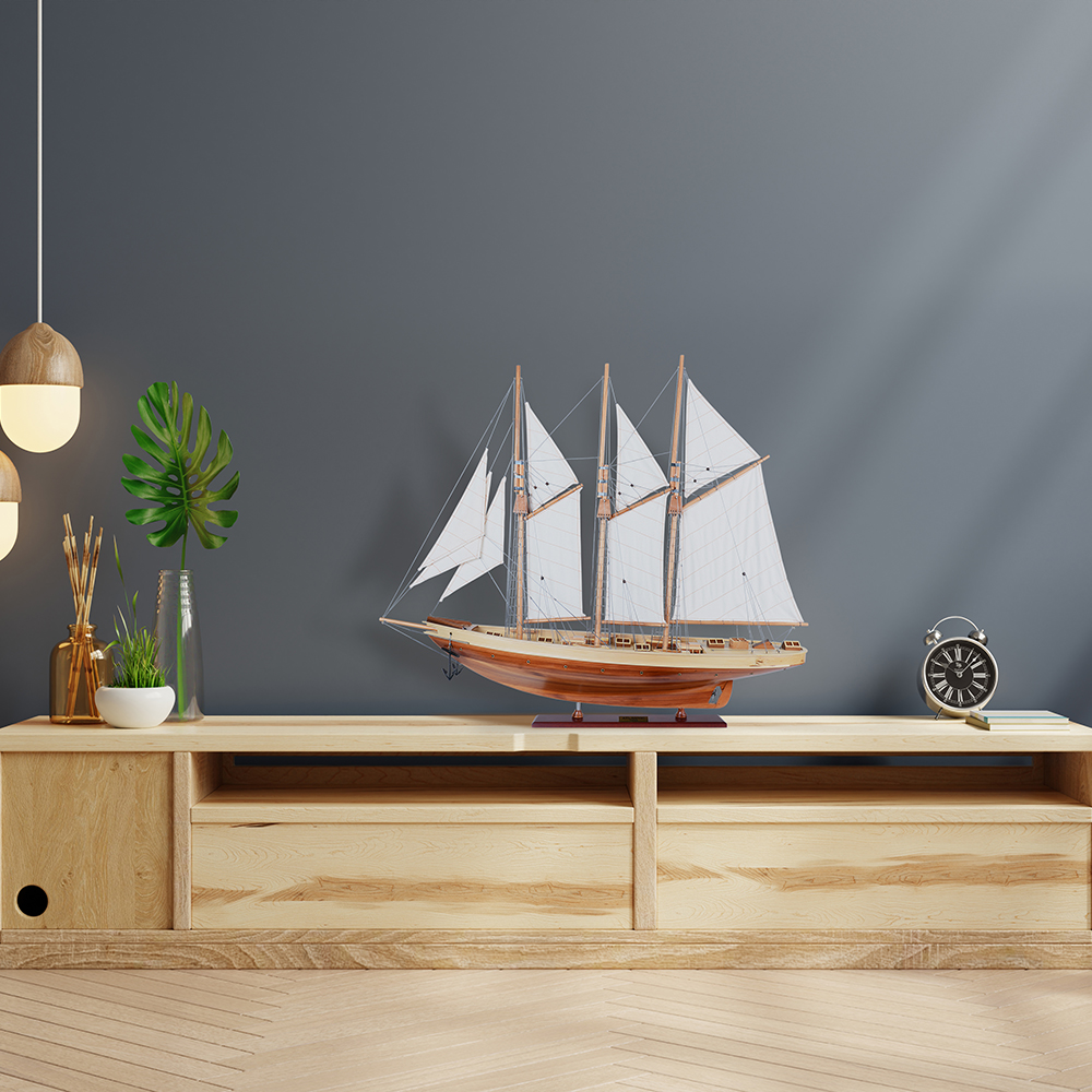 ATLANTIC YACHT Model Yacht| Fully Assembled Wooden Ship Model For Wholesale