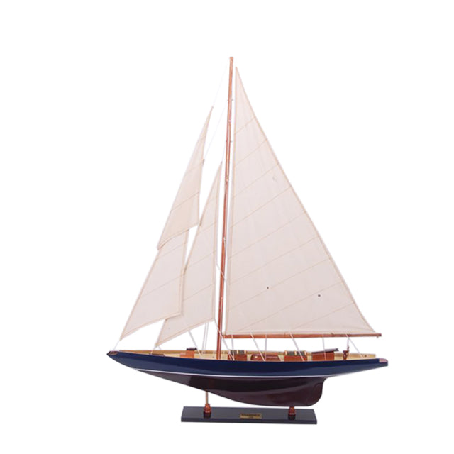 SHAMROCK DARK BLUE & BROWN PAINTED | Fully Assembled Wooden Model boats For Wholesale