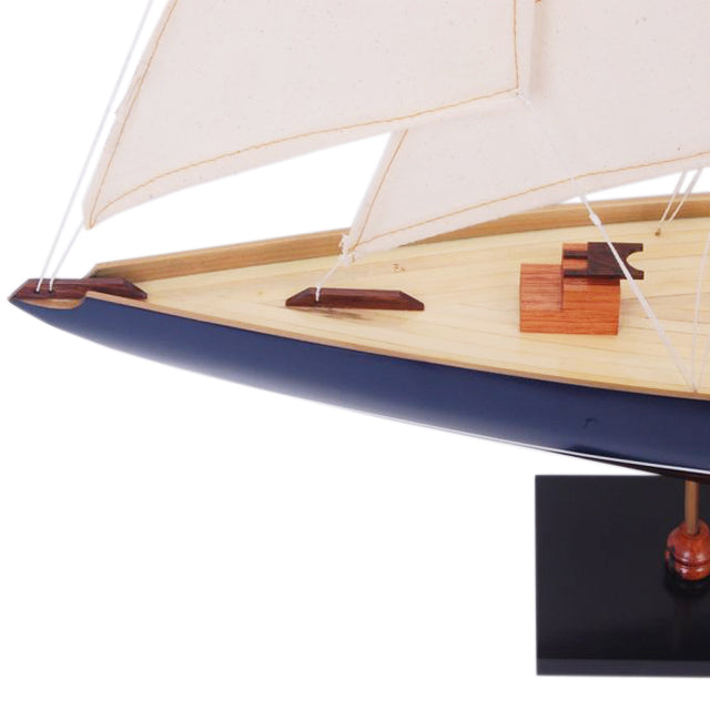 SHAMROCK DARK BLUE & BROWN PAINTED | Fully Assembled Wooden Model boats For Wholesale