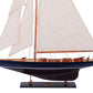 Shamrock Dark Blue & Brown Painted Medium Sailboat Schooner Yacht Model 32 Inches Long