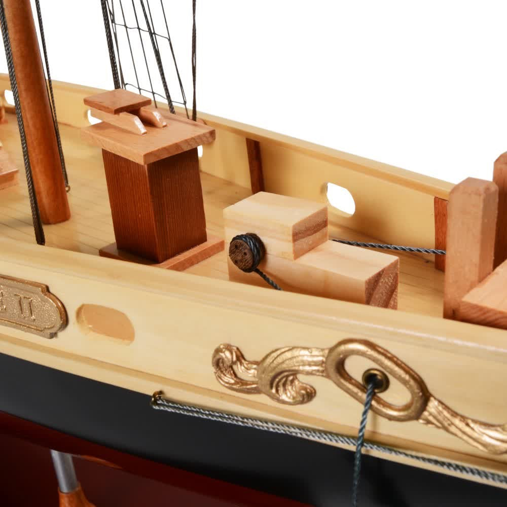 BLUENOSE II PAINTED L Model Yatch Partially Assembled Wooden Yacht Model For Wholesale