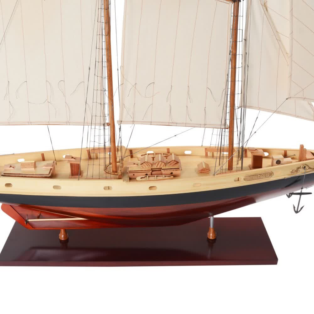 BLUENOSE II PAINTED L Model Yatch Partially Assembled Wooden Yacht Model For Wholesale