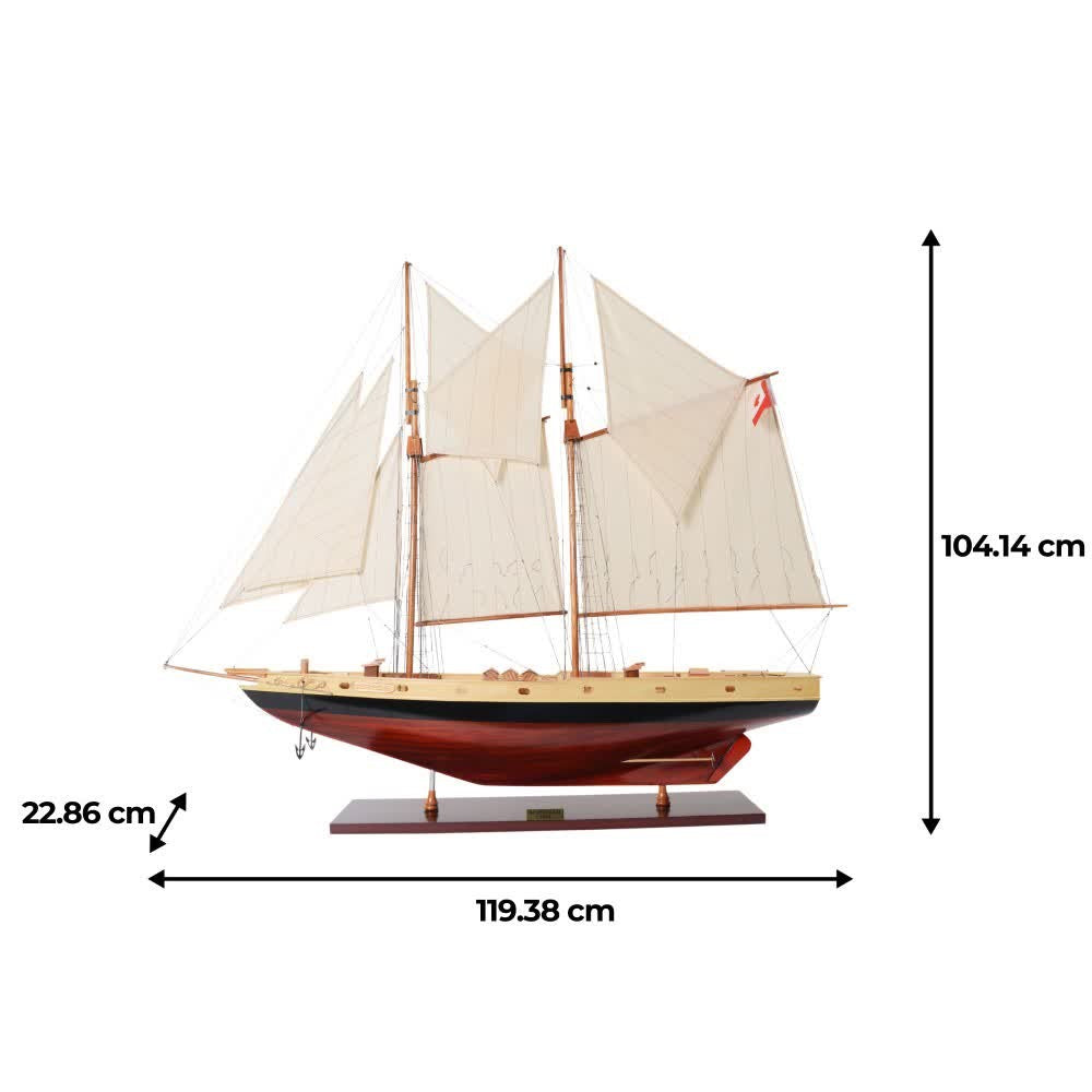 BLUENOSE II PAINTED L Model Yatch Partially Assembled Wooden Yacht Model For Wholesale