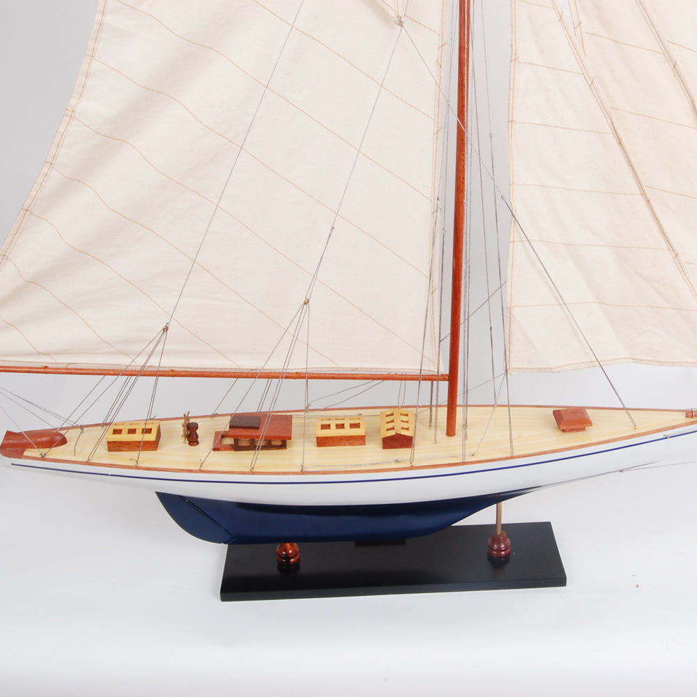 Defender Painted Large Sailboat Schooner Yacht Model 31 Inches Long