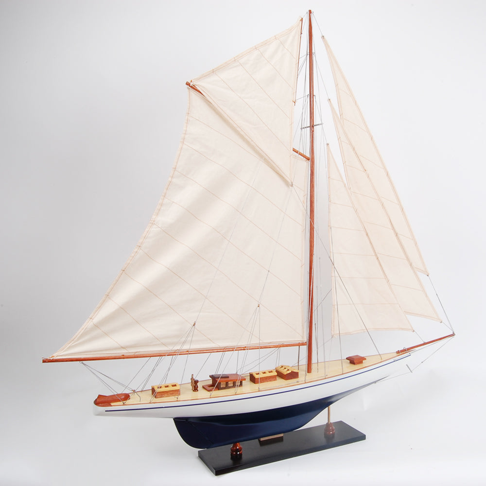 Defender Painted Large Sailboat Schooner Yacht Model 31 Inches Long