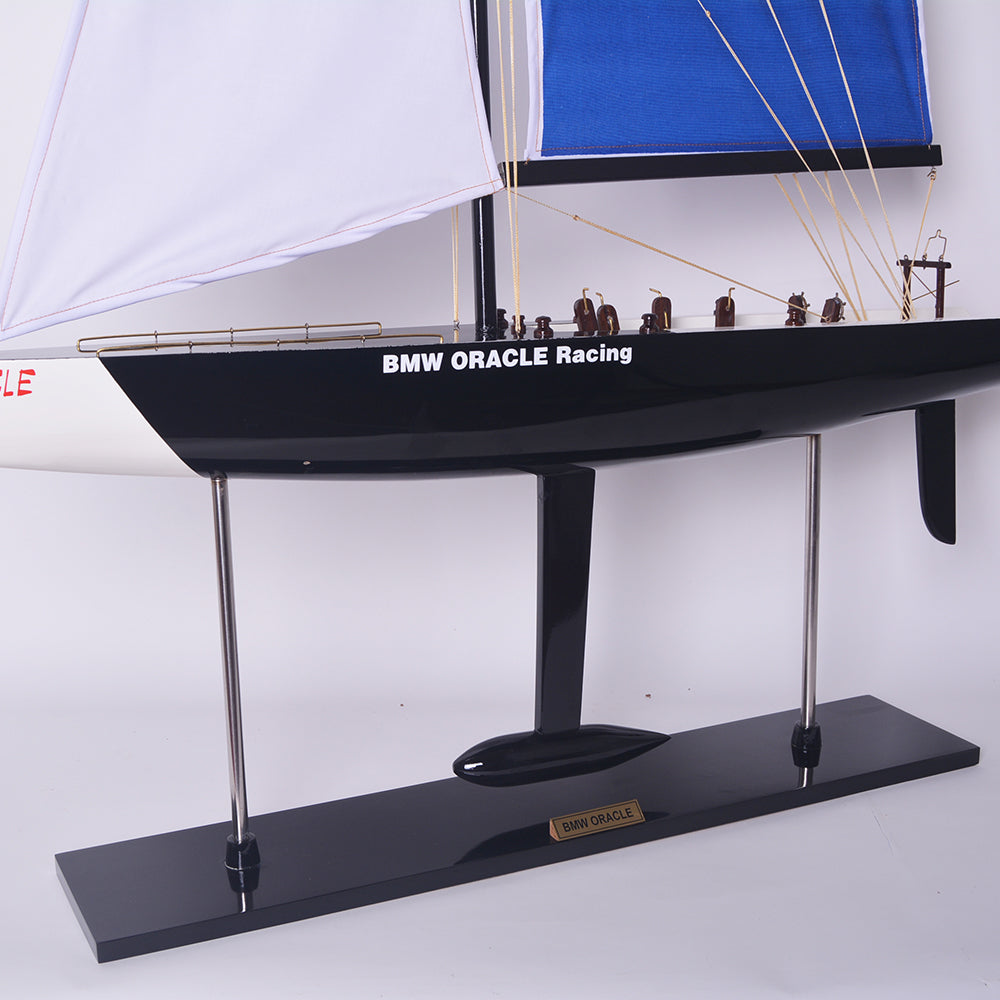 BMW Oracle Painted Medium Sailboat Schooner Yacht Model 31 Inches Long