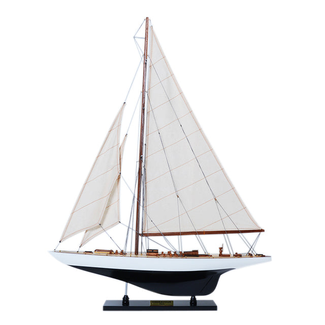ENDEAVOUR BLACK WHITE PAINTED L60 | Fully Assembled Wooden Ship Model For Wholesale