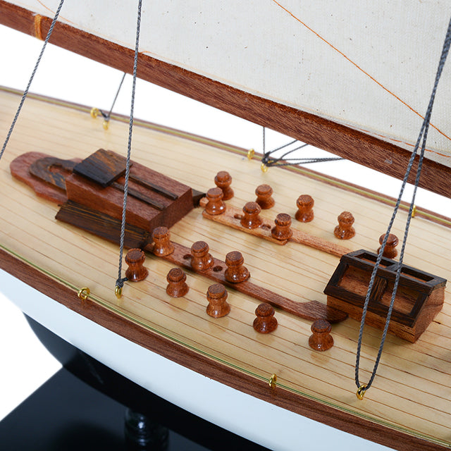 ENDEAVOUR BLACK WHITE PAINTED L60 | Fully Assembled Wooden Ship Model For Wholesale