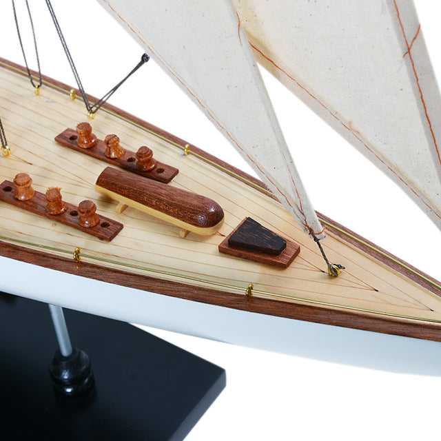 ENDEAVOUR BLACK WHITE PAINTED L60 | Fully Assembled Wooden Ship Model For Wholesale