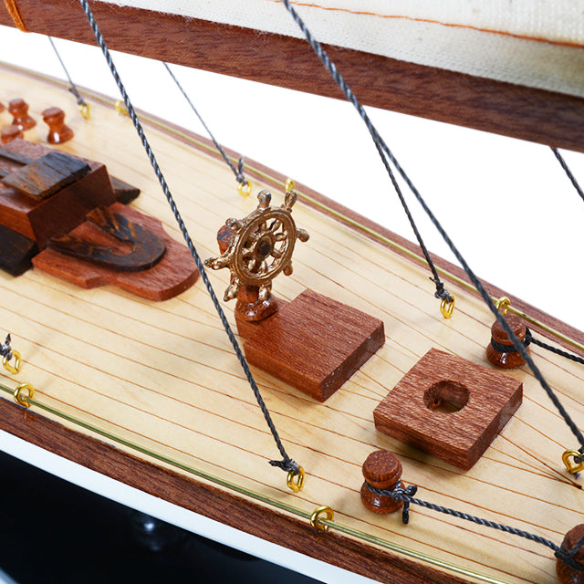 ENDEAVOUR BLACK WHITE PAINTED L60 | Fully Assembled Wooden Ship Model For Wholesale