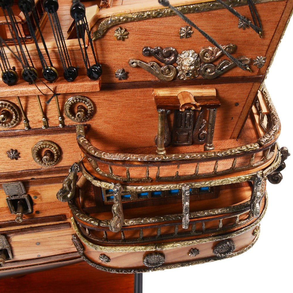SAN FELIPE LARGE WITH FLOOR DISPLAY CASE | High-quality | Fully Assembled Wooden Ship Models For Wholesale
