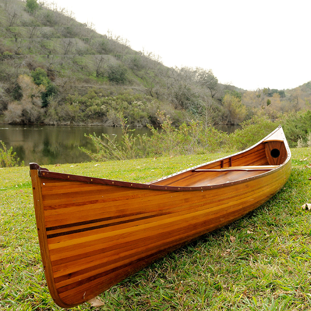REAL CANOE 18' L545 | Wooden Kayak | Boat | Canoe with Paddles for fishing and water sports For Wholesale