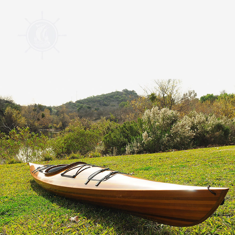 REAL KAYAK 17' - 1 PERSON | Wooden Kayak | Boat | Canoe with Paddles for fishing and water sports For Wholesale