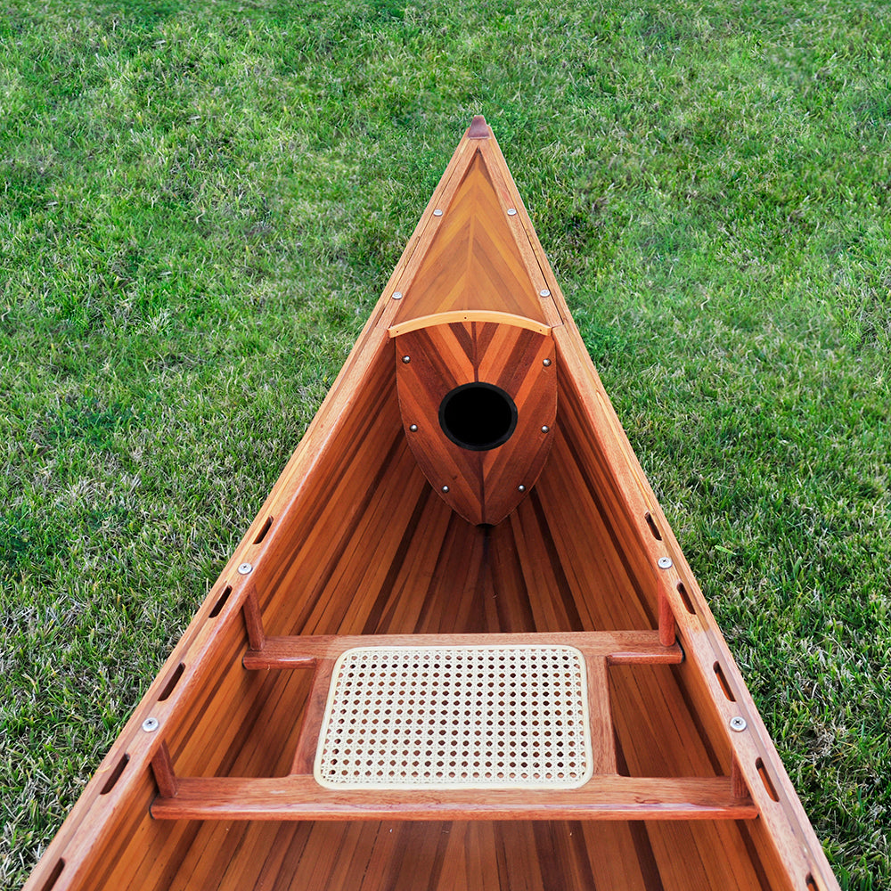 SKEENA CANOE DARK FINISH 18' | Wooden Kayak |  Boat | Canoe with Paddles for fishing and water sports