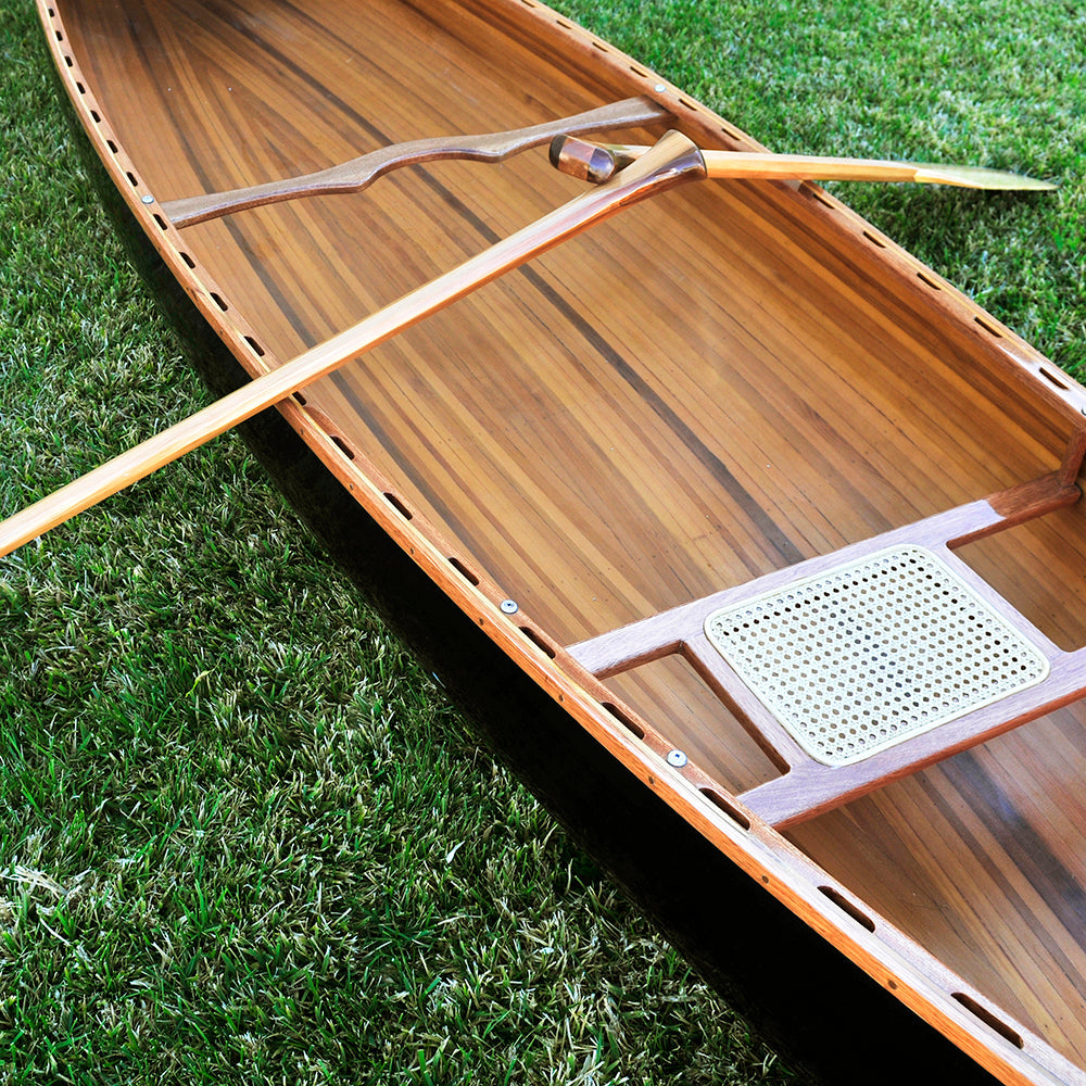 SKEENA CANOE DARK FINISH 18' | Wooden Kayak |  Boat | Canoe with Paddles for fishing and water sports