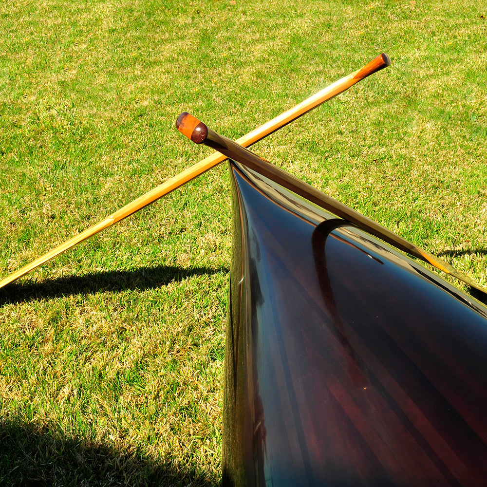 SKEENA CANOE DARK FINISH 18' | Wooden Kayak |  Boat | Canoe with Paddles for fishing and water sports