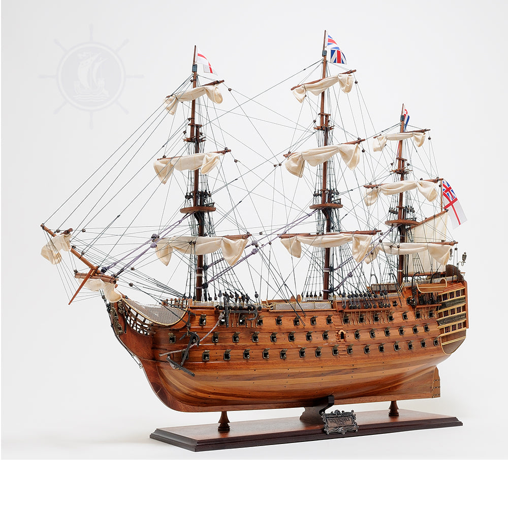 HMS VICTORY MODEL SHIP LARGE WITH TABLE TOP DISPLAY CASE | High-quality | Fully Assembled Wooden Ship Models