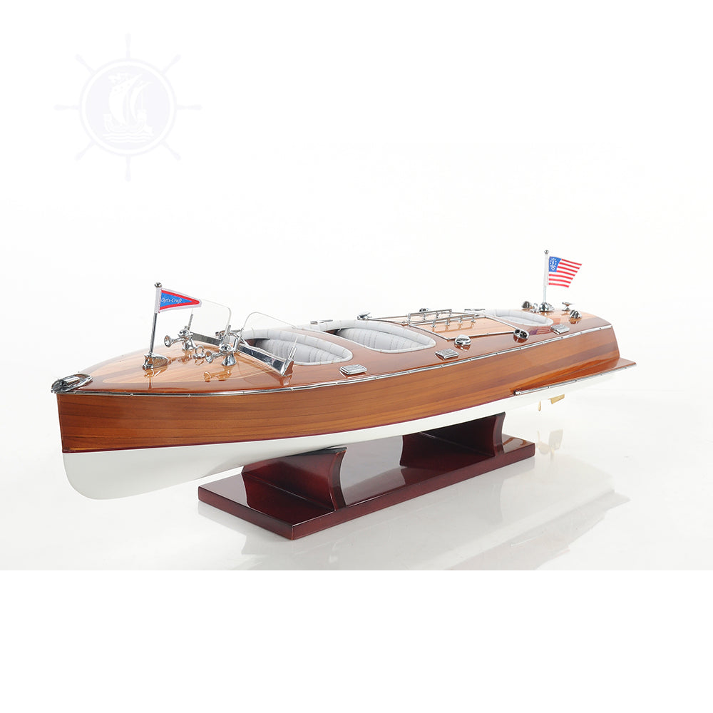 CHRIS CRAFT TRIPLE COCKPIT MODEL BOAT MEDIUM | High-quality | Fully Assembled Wooden Model boats For Wholesale