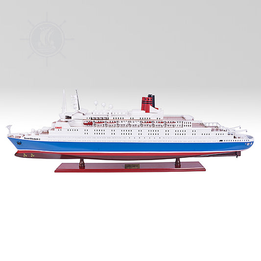 QUEEN ELIZABETH 2 MODEL SHIP | High-quality | Fully Assembled Wooden Ship Models For Wholesale