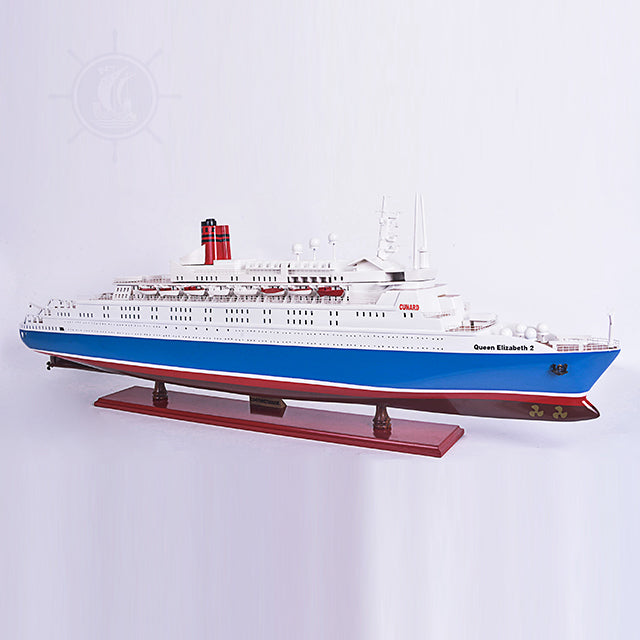 QUEEN ELIZABETH 2 MODEL SHIP | High-quality | Fully Assembled Wooden Ship Models For Wholesale